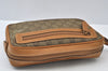 Authentic GUCCI Vintage Clutch Hand Bag Purse GG Canvas Leather Brown 6352J
