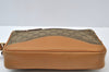Authentic GUCCI Vintage Clutch Hand Bag Purse GG Canvas Leather Brown 6352J