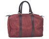 Authentic Christian Dior Trotter Hand Boston Bag Suede Leather Bordeaux 6353J