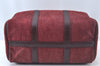 Authentic Christian Dior Trotter Hand Boston Bag Suede Leather Bordeaux 6353J
