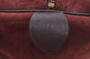 Authentic Christian Dior Trotter Hand Boston Bag Suede Leather Bordeaux 6353J