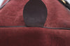 Authentic Christian Dior Trotter Hand Boston Bag Suede Leather Bordeaux 6353J