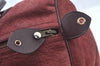 Authentic Christian Dior Trotter Hand Boston Bag Suede Leather Bordeaux 6353J