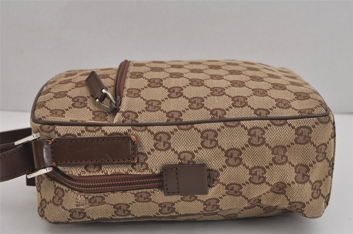 Authentic GUCCI Shoulder Cross Body Bag GG Canvas Leather 031362 Brown 6354J