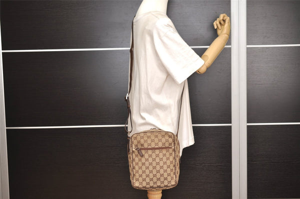 Authentic GUCCI Shoulder Cross Body Bag GG Canvas Leather 031362 Brown 6354J