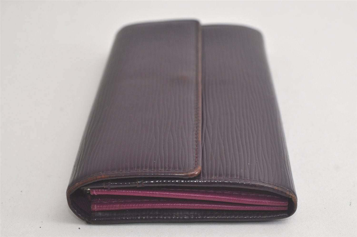 Auth Louis Vuitton Epi Portefeuille Sarah Long Wallet Purple M6374L LV 6356K