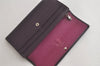 Auth Louis Vuitton Epi Portefeuille Sarah Long Wallet Purple M6374L LV 6356K