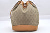 Authentic GUCCI Shoulder Drawstring Bag Purse GG Canvas Leather Beige Junk 6358J