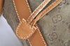 Authentic GUCCI Shoulder Drawstring Bag Purse GG Canvas Leather Beige Junk 6358J