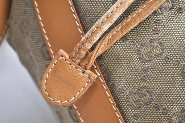 Authentic GUCCI Shoulder Drawstring Bag Purse GG Canvas Leather Beige Junk 6358J