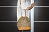 Authentic GUCCI Shoulder Drawstring Bag Purse GG Canvas Leather Beige Junk 6358J