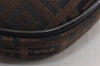 Authentic FENDI Vintage Zucchino Hand Bag Pouch Purse Canvas Leather Brown 6359J