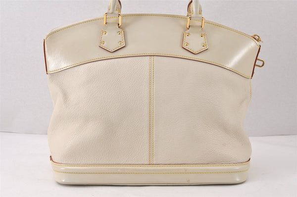 Authentic Louis Vuitton Suhali Lockit MM Hand Bag White M91874 LV 6359K