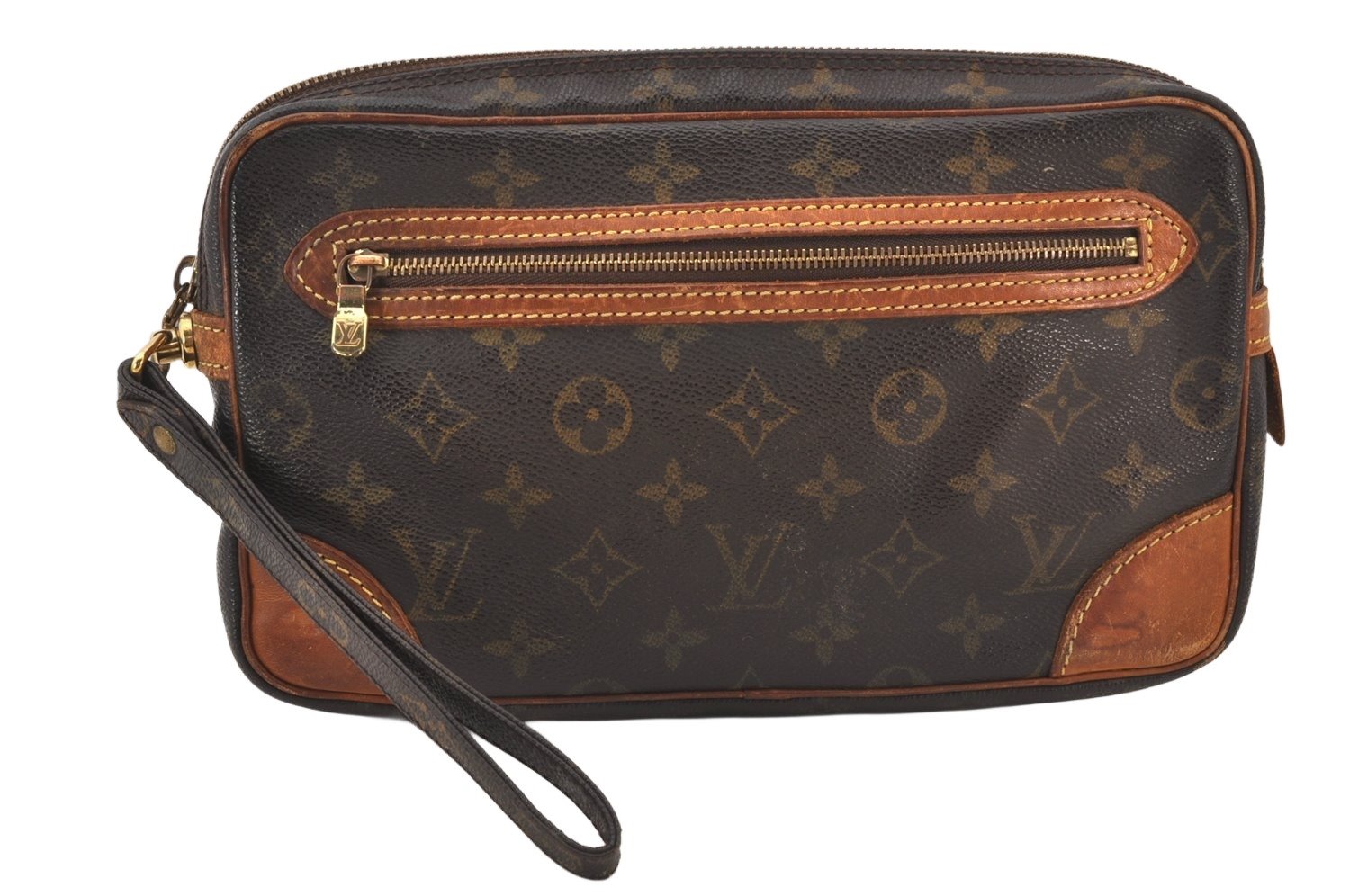 Authentic Louis Vuitton Monogram Marly Dragonne GM M51825 Clutch Hand Bag 6361K