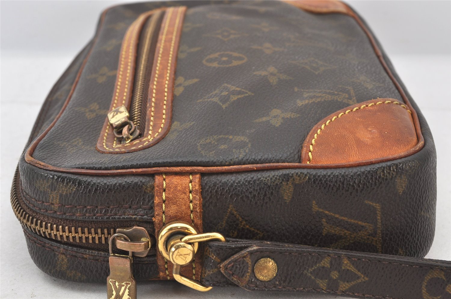 Authentic Louis Vuitton Monogram Marly Dragonne GM M51825 Clutch Hand Bag 6361K