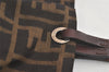 Authentic FENDI Vintage Zucca Shoulder Tote Bag Nylon Leather Brown 6364K