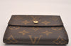 Authentic Louis Vuitton Monogram M61652 Porte Monnaie Billet Carte Credit 6365J