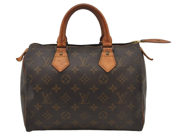 Authentic Louis Vuitton Monogram Speedy 25 Boston Hand Bag M41528 LV 6367J