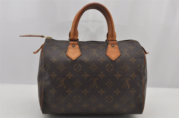 Authentic Louis Vuitton Monogram Speedy 25 Boston Hand Bag M41528 LV 6367J