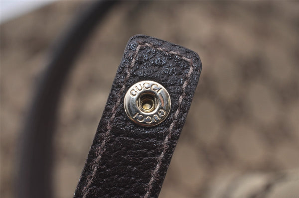 Authentic GUCCI Abbey Shoulder Tote Bag GG Canvas Leather 130736 Brown 6368I