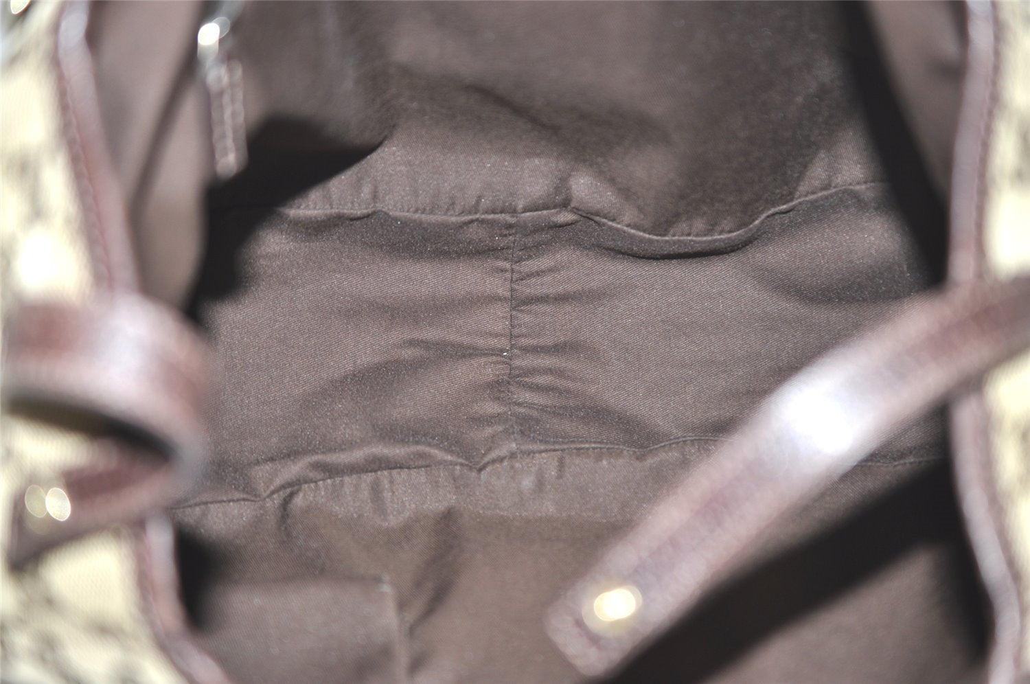 Authentic GUCCI Abbey Shoulder Tote Bag GG Canvas Leather 130736 Brown 6368I