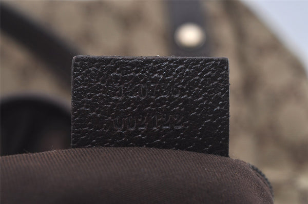 Authentic GUCCI Abbey Shoulder Tote Bag GG Canvas Leather 130736 Brown 6368I