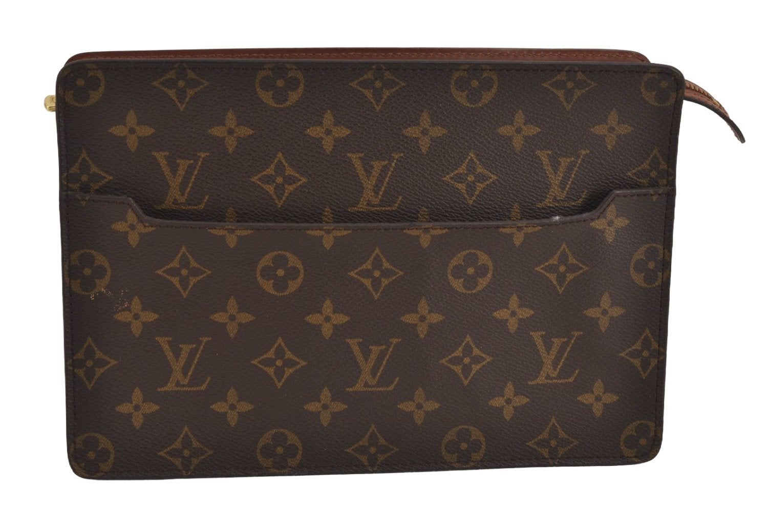 Authentic Louis Vuitton Monogram Pochette Homme Clutch Hand Bag M51795 LV 6370J