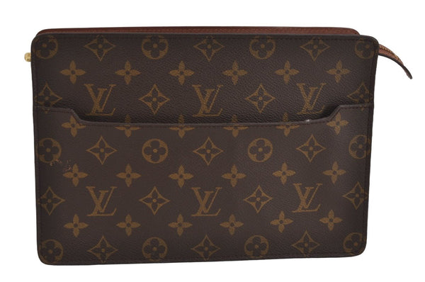 Authentic Louis Vuitton Monogram Pochette Homme Clutch Hand Bag M51795 LV 6370J