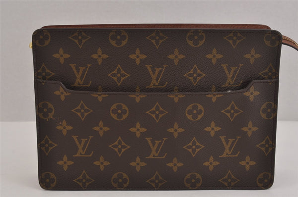 Authentic Louis Vuitton Monogram Pochette Homme Clutch Hand Bag M51795 LV 6370J