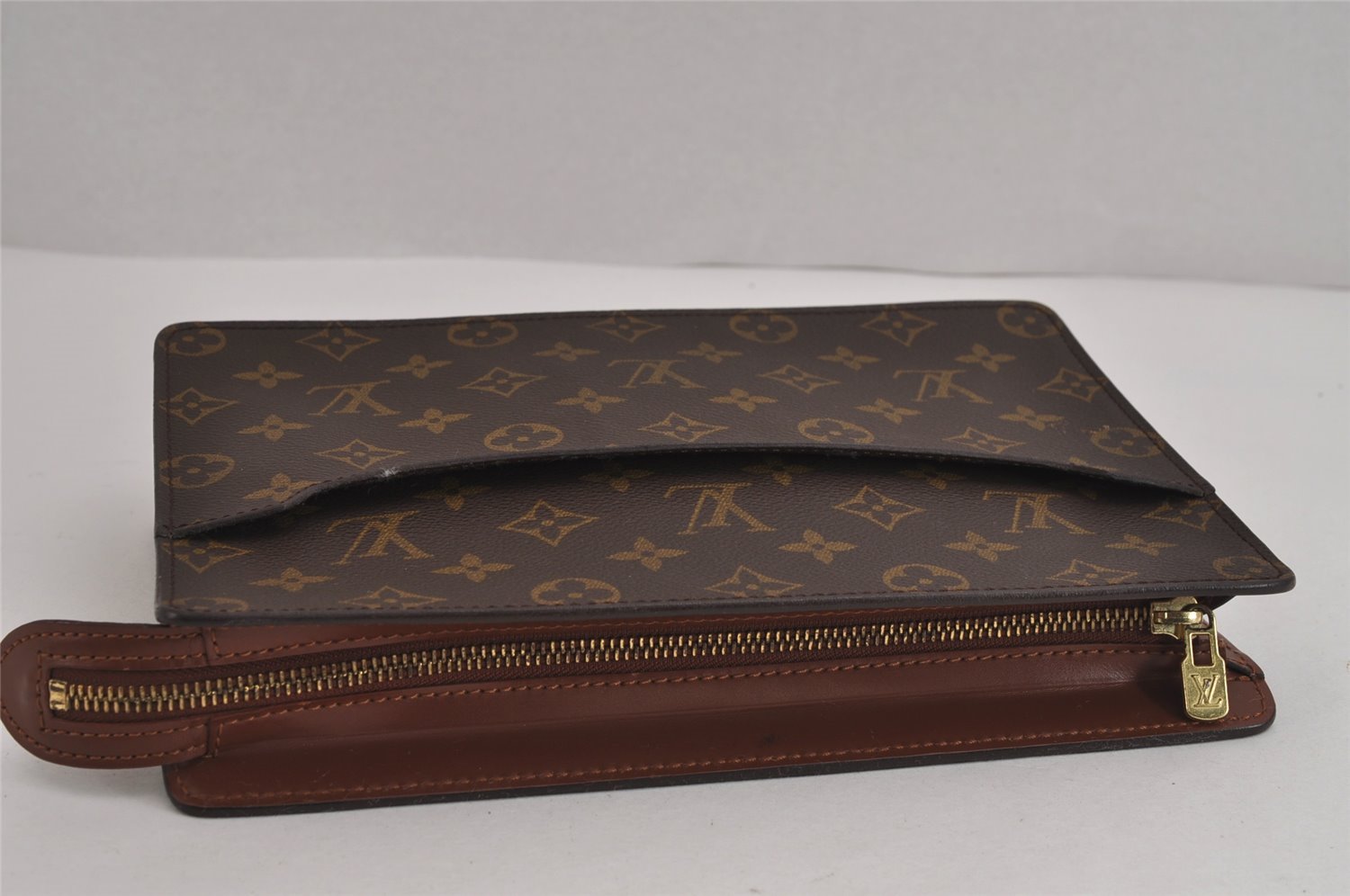 Authentic Louis Vuitton Monogram Pochette Homme Clutch Hand Bag M51795 LV 6370J