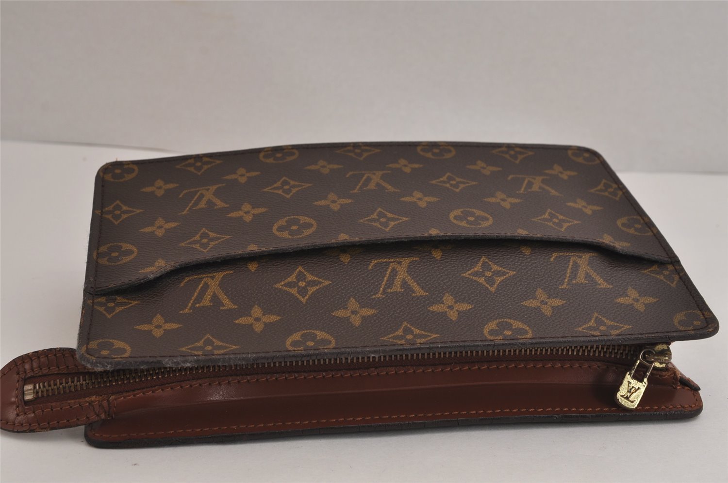 Authentic Louis Vuitton Monogram Pochette Homme Clutch Hand Bag M51795 LV 6371J