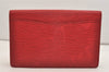 Authentic Louis Vuitton Epi Montaigne 27 Clutch Hand Bag Red M52657 LV 6373J