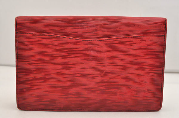 Authentic Louis Vuitton Epi Montaigne 27 Clutch Hand Bag Red M52657 LV 6373J