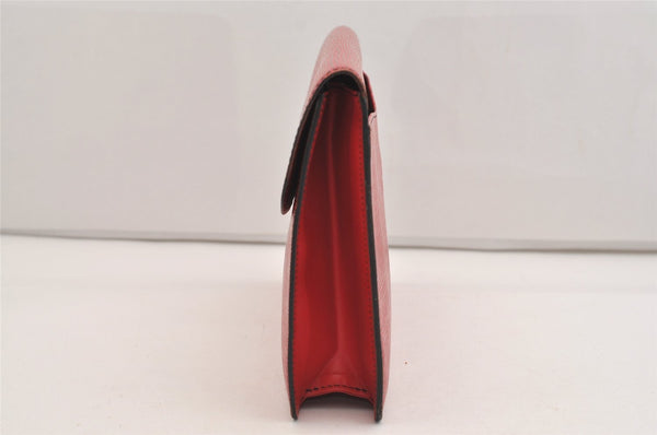 Authentic Louis Vuitton Epi Montaigne 27 Clutch Hand Bag Red M52657 LV 6373J