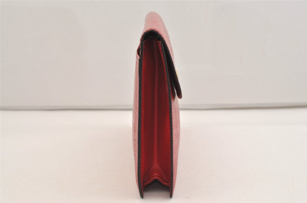 Authentic Louis Vuitton Epi Montaigne 27 Clutch Hand Bag Red M52657 LV 6373J