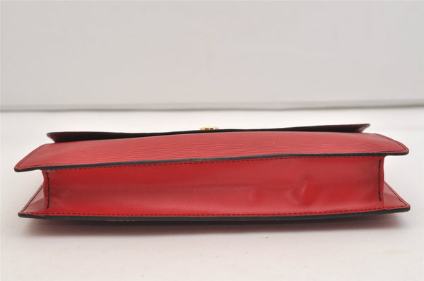 Authentic Louis Vuitton Epi Montaigne 27 Clutch Hand Bag Red M52657 LV 6373J