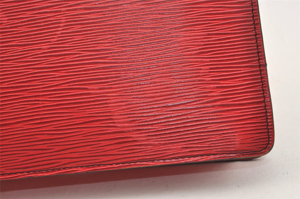 Authentic Louis Vuitton Epi Montaigne 27 Clutch Hand Bag Red M52657 LV 6373J