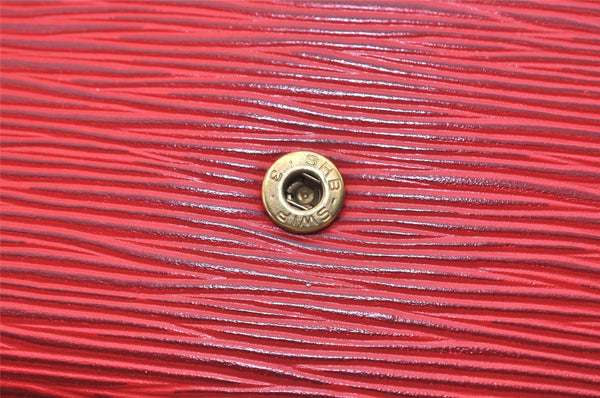 Authentic Louis Vuitton Epi Montaigne 27 Clutch Hand Bag Red M52657 LV 6373J