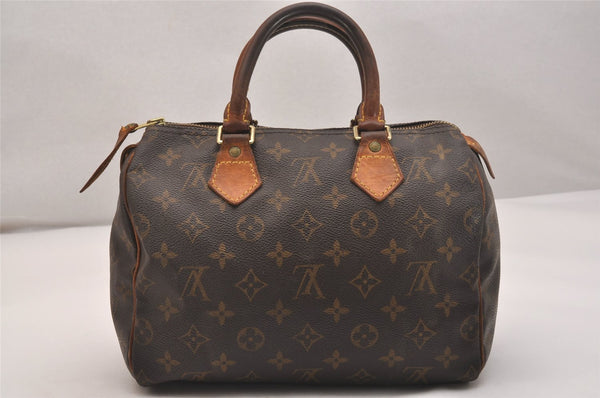 Authentic Louis Vuitton Monogram Speedy 25 Boston Hand Bag M41528 LV 6374J