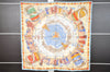 Authentic HERMES Carre 90 Scarf "PRIERES AU VENT" Silk Light Blue 6375I