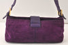 Authentic FENDI Vintage Shoulder Hand Bag Purse Suede Leather Purple 6378K