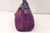 Authentic FENDI Vintage Shoulder Hand Bag Purse Suede Leather Purple 6378K