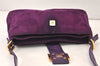 Authentic FENDI Vintage Shoulder Hand Bag Purse Suede Leather Purple 6378K