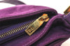 Authentic FENDI Vintage Shoulder Hand Bag Purse Suede Leather Purple 6378K