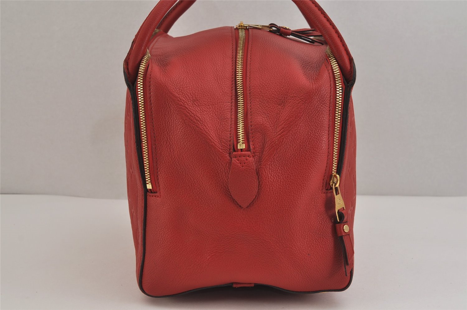 Auth Louis Vuitton Monogram Empreinte Marais MM Hand Bag Red M41190 LV 6381J