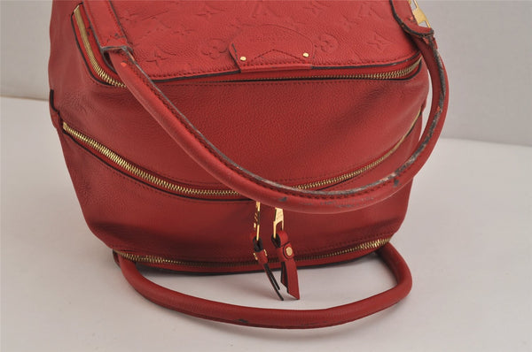 Auth Louis Vuitton Monogram Empreinte Marais MM Hand Bag Red M41190 LV 6381J
