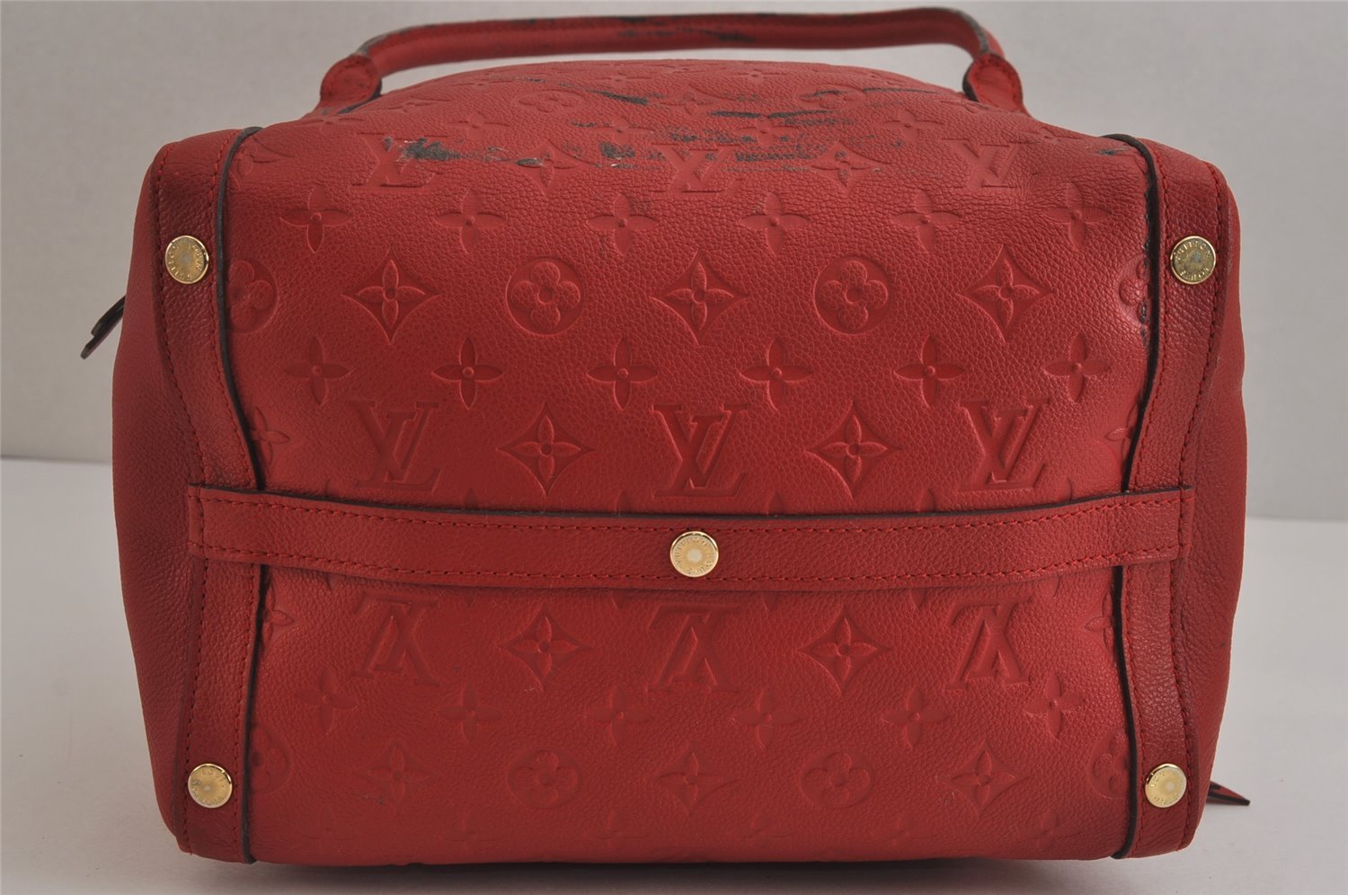 Auth Louis Vuitton Monogram Empreinte Marais MM Hand Bag Red M41190 LV 6381J