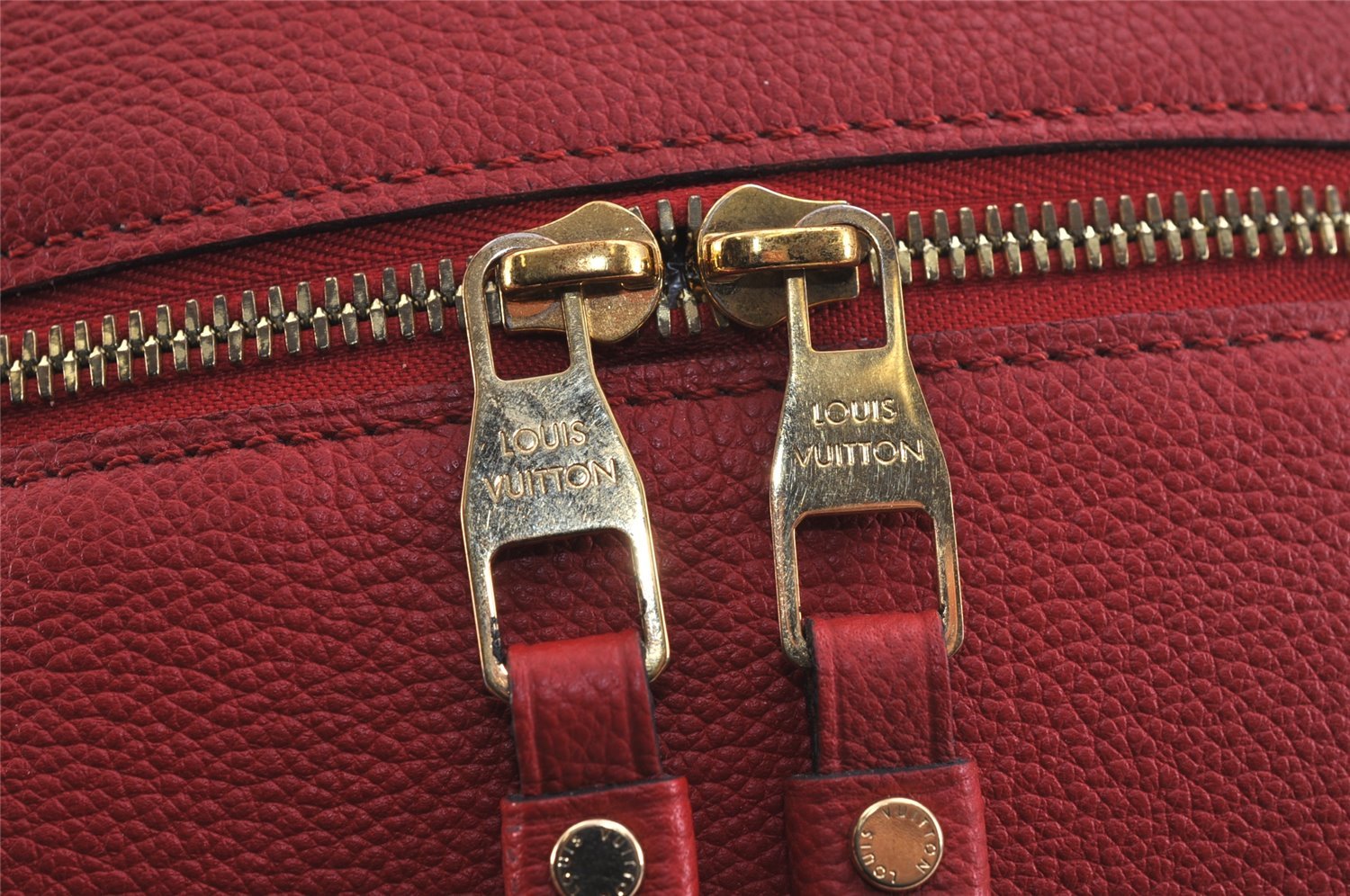 Auth Louis Vuitton Monogram Empreinte Marais MM Hand Bag Red M41190 LV 6381J