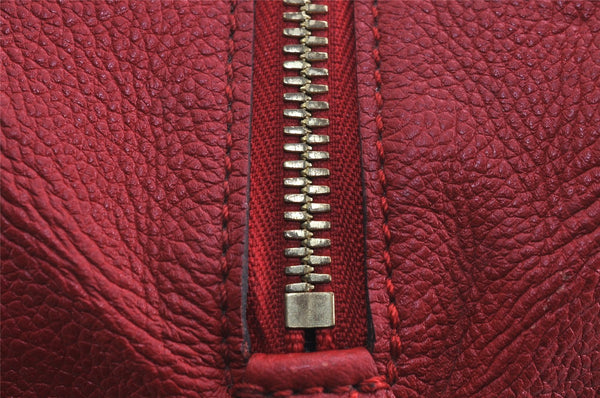 Auth Louis Vuitton Monogram Empreinte Marais MM Hand Bag Red M41190 LV 6381J