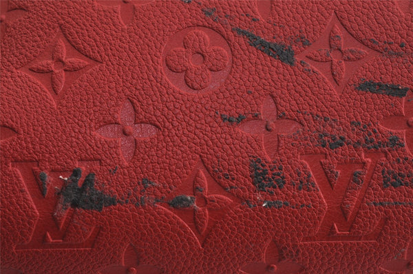 Auth Louis Vuitton Monogram Empreinte Marais MM Hand Bag Red M41190 LV 6381J